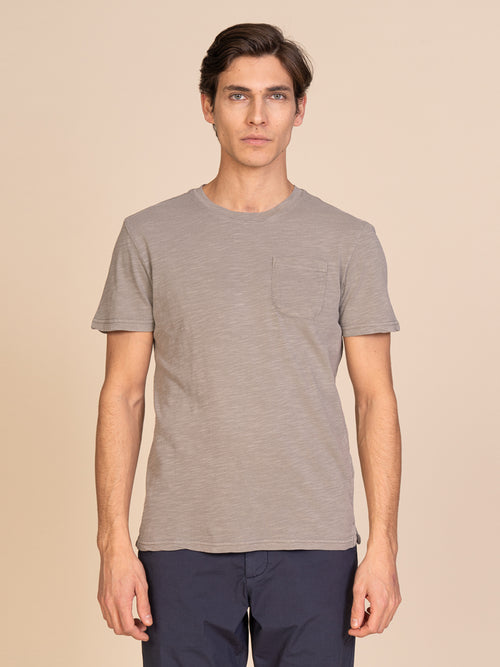 T-Shirt con taschino|Colore:Fango