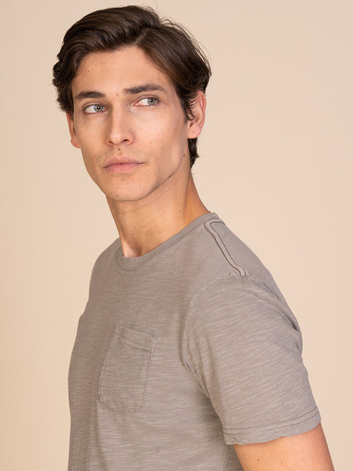 T-Shirt con taschino|Colore:Fango