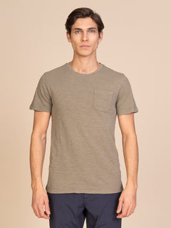 T-Shirt con taschino|Colore:Verde militare