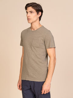 T-Shirt con taschino|Colore:Verde militare