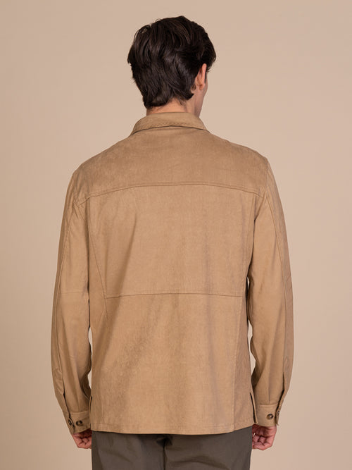 Overshirt effetto scamosciato|Colore:Beige