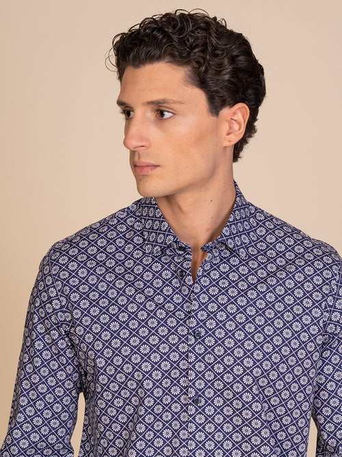 Camicia collo classico fantasia|Colore:Fantasia 2