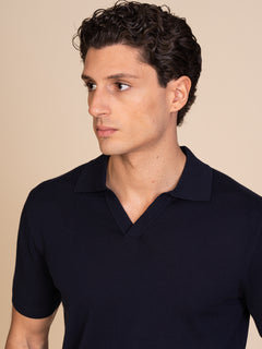 Polo maglia collo derby|Colore:Blu