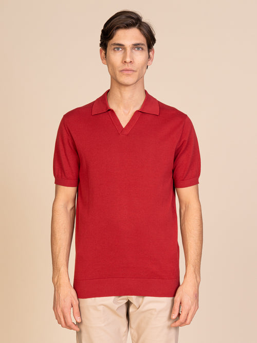 Polo maglia collo derby|Colore:Ciliegia
