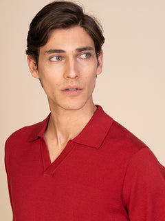 Polo maglia collo derby|Colore:Ciliegia