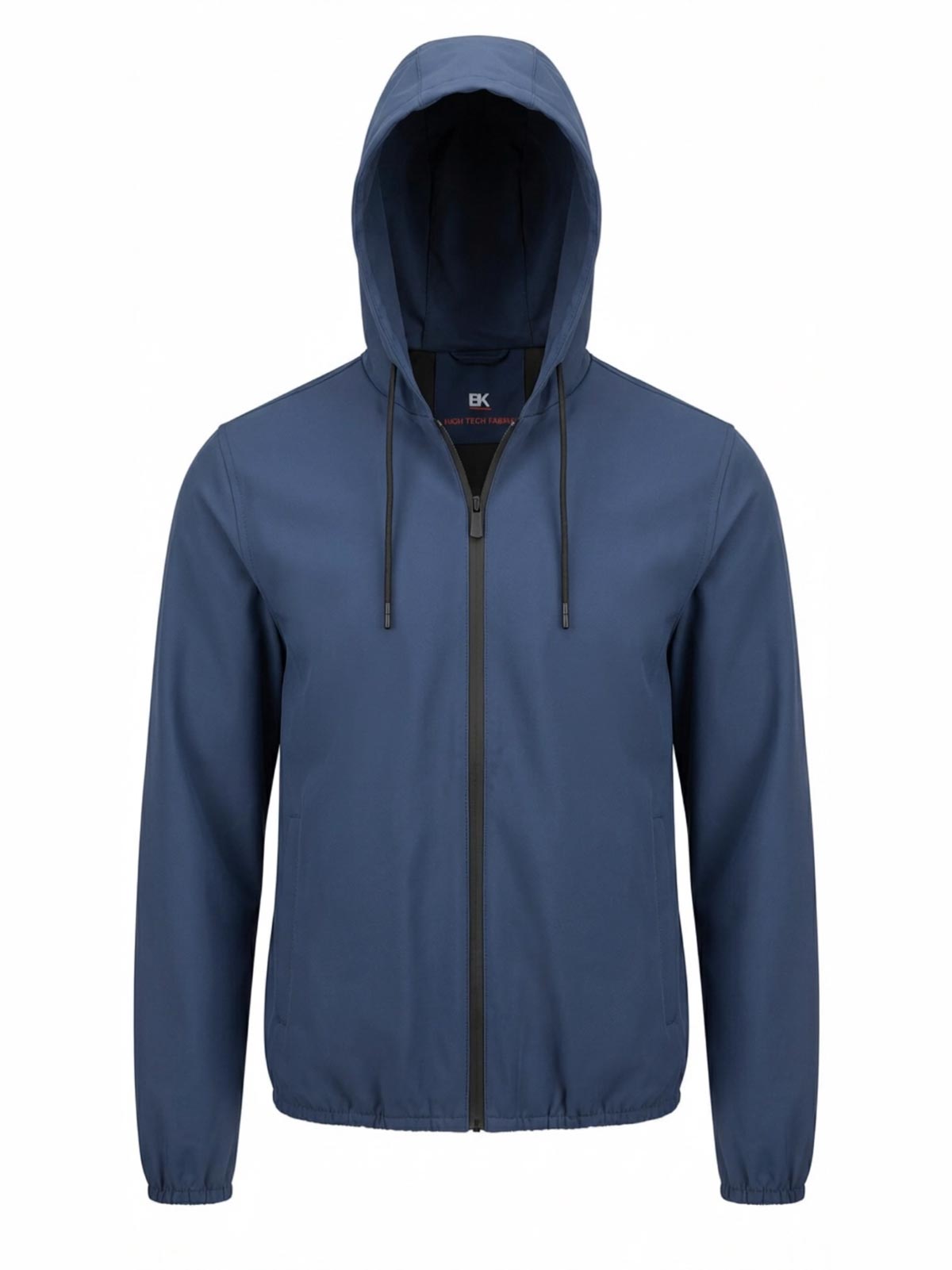 Giubbotto bomber in tessuto tecnico con cappuccio|Colore:Blu
