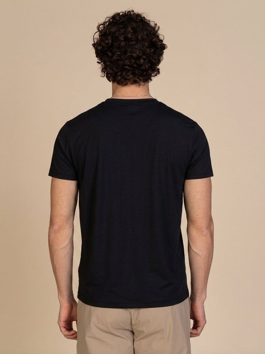 T-Shirt in tessuto tecnico|Colore:Nero