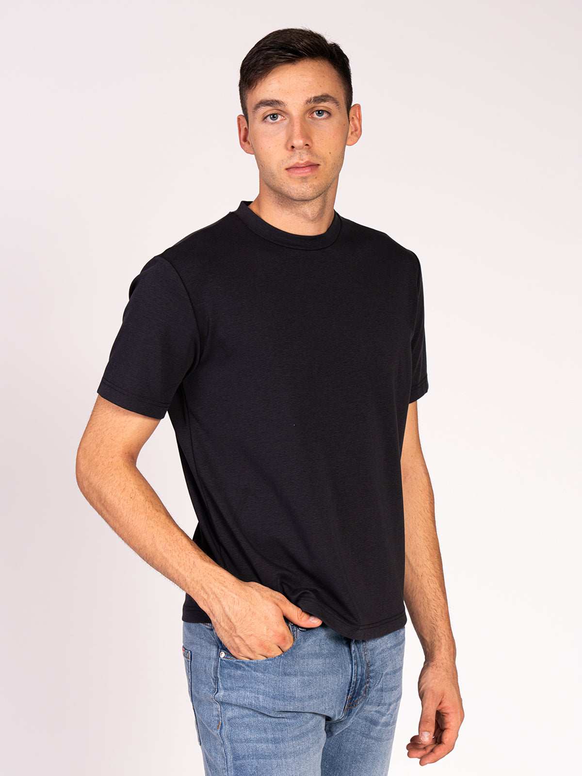 T-SHIRT GIROCOLLO |Colore:Blu