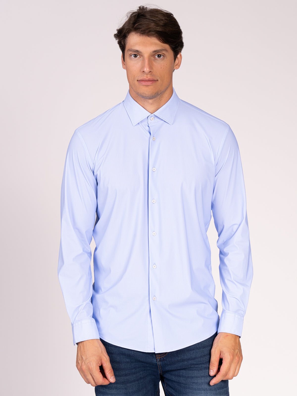 CAMICIA TESSUTO TECNICO FANTASIA|Colore:Light blu