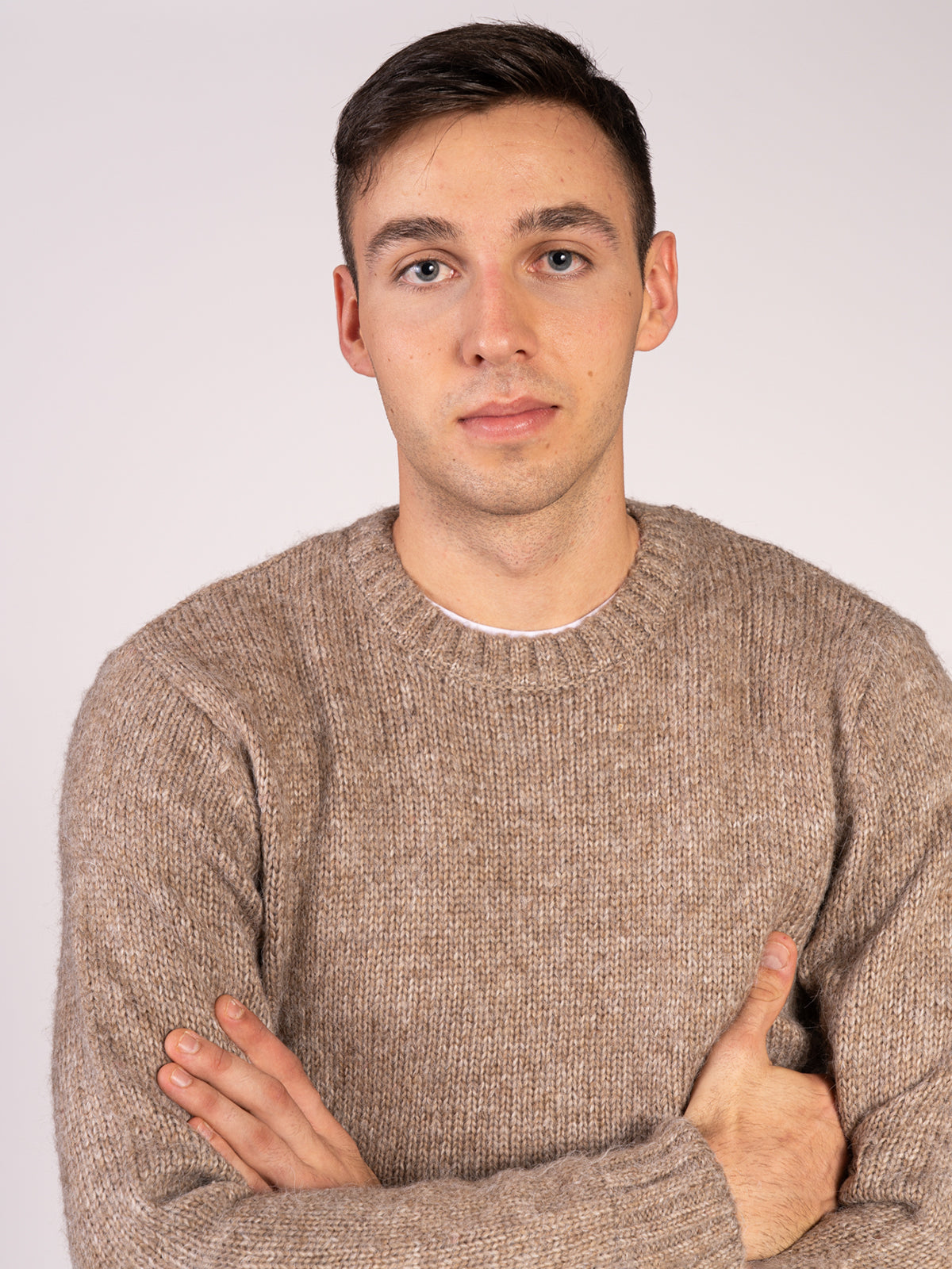MAGLIA GIROCOLLO MELANGE|Colore:Fango
