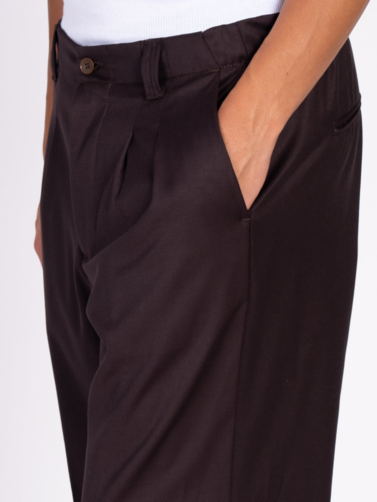 PANTALONE CON PENCE|Colore:Moro