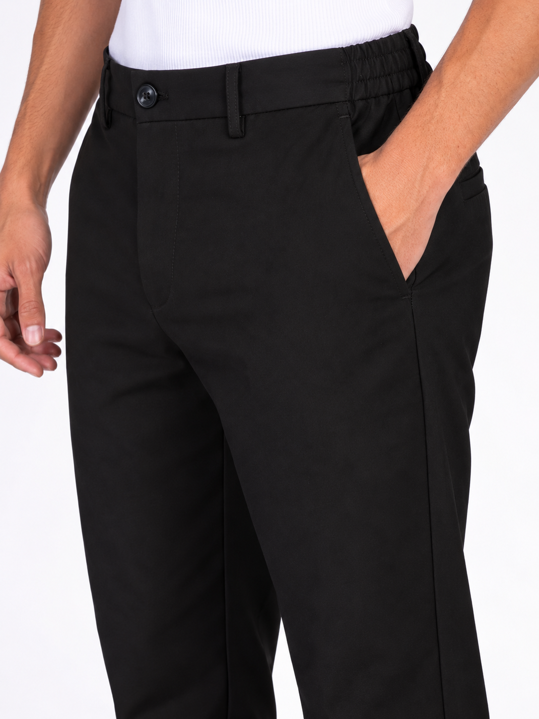 PANTALONE TESSUTO TECNICO|Colore:Nero