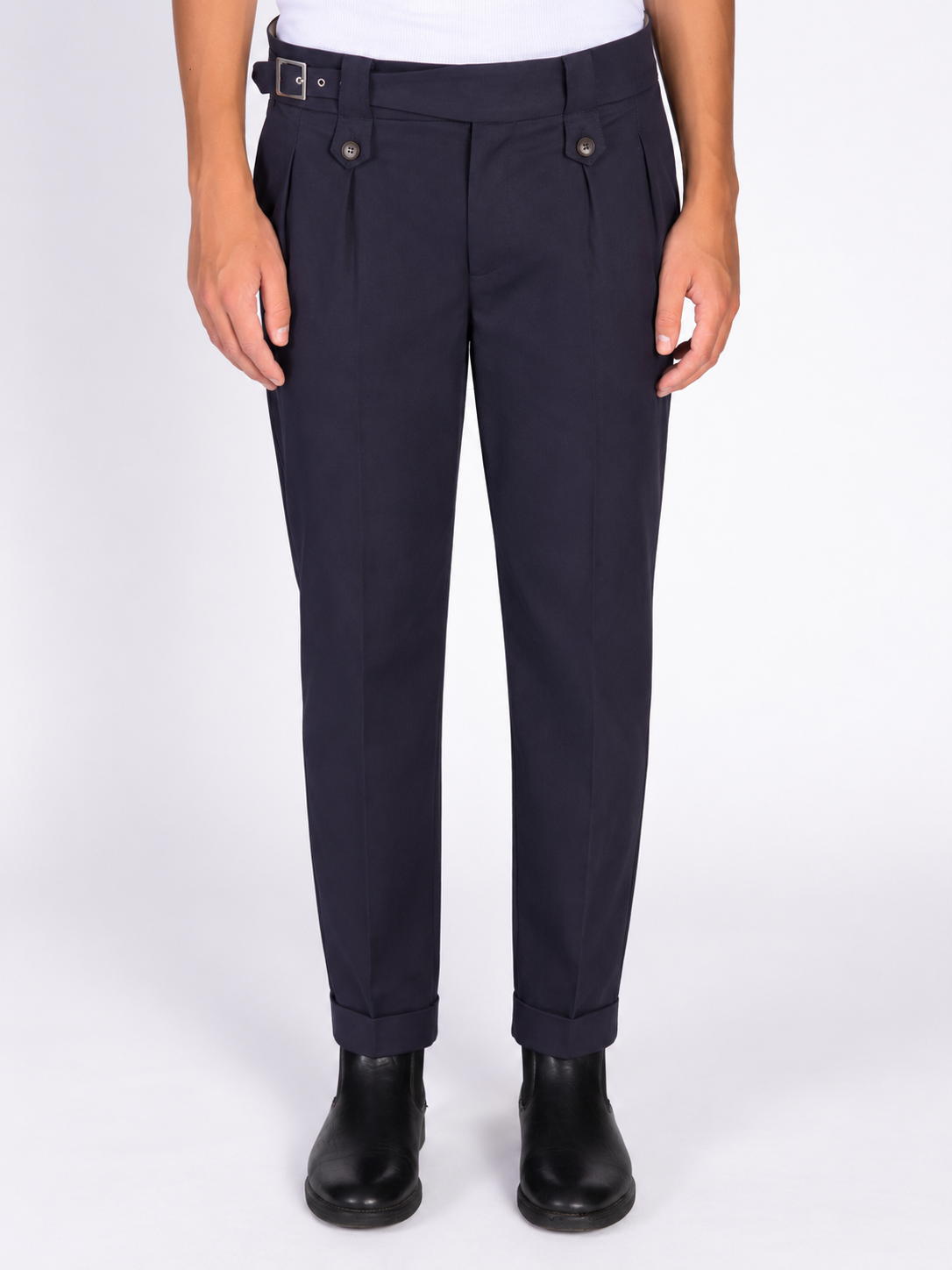 PANTALONE CON FIBBIA LATERALE|Colore:Blu dark