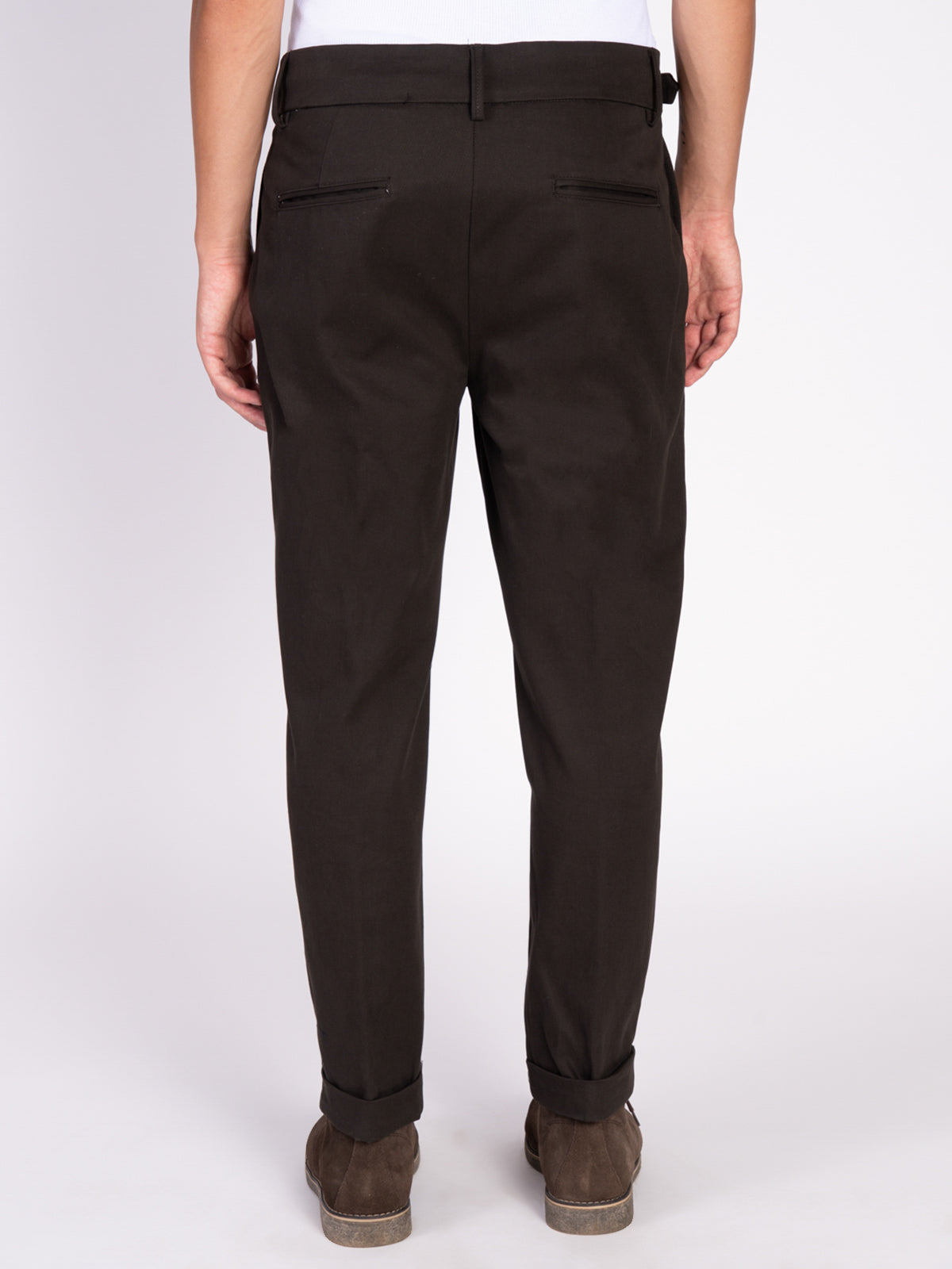 PANTALONE CON FIBBIA LATERALE|Colore:Moro