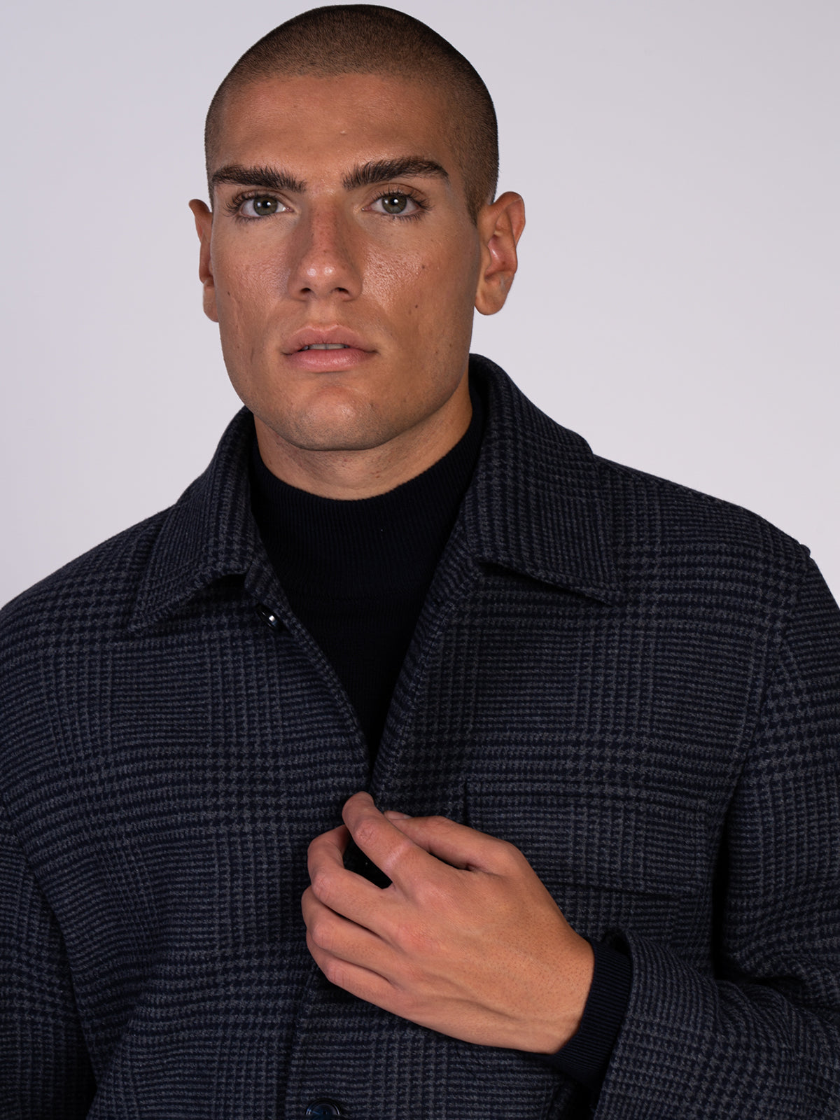 CAPPOTTO A QUADRI|Colore:Navy