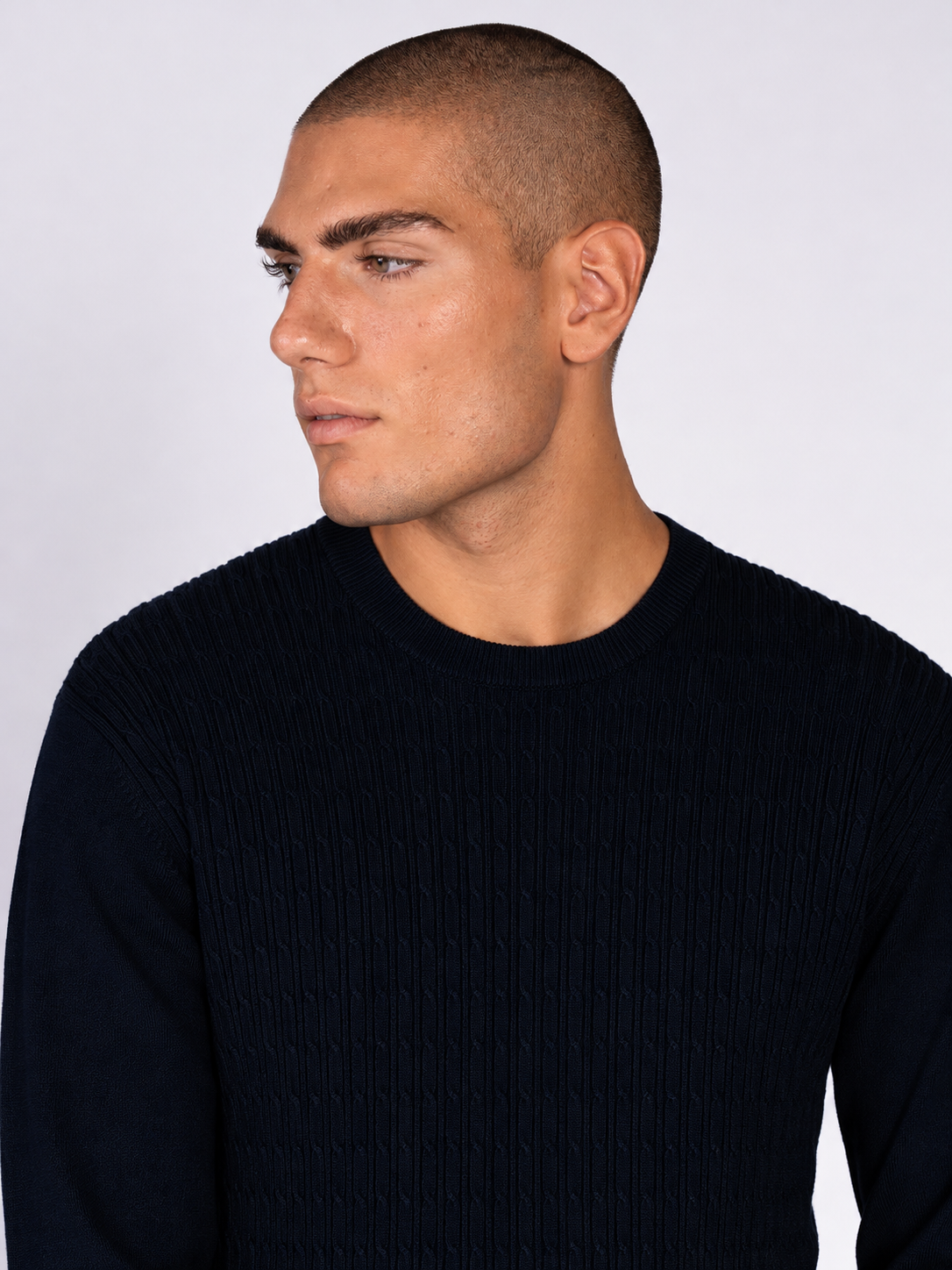 MAGLIA GIROCOLLO JACQUARD|Colore:Blu