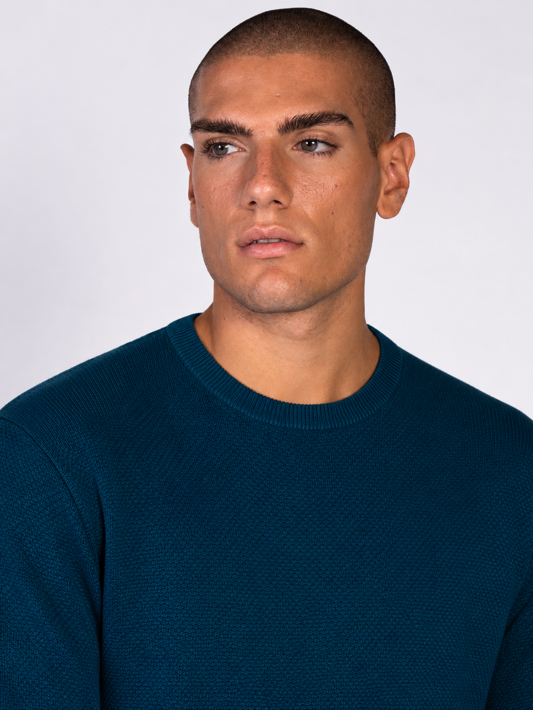 MAGLIA GIROCOLLO JACQUARD|Colore:Petrolio