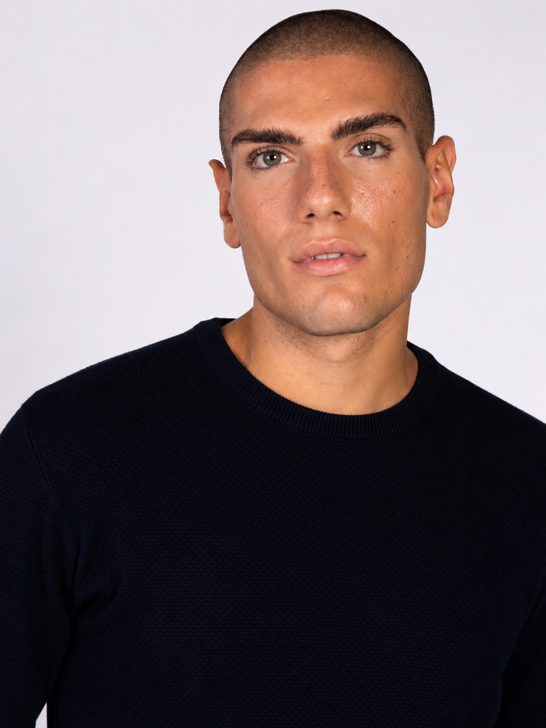 MAGLIA GIROCOLLO JACQUARD|Colore:Blu
