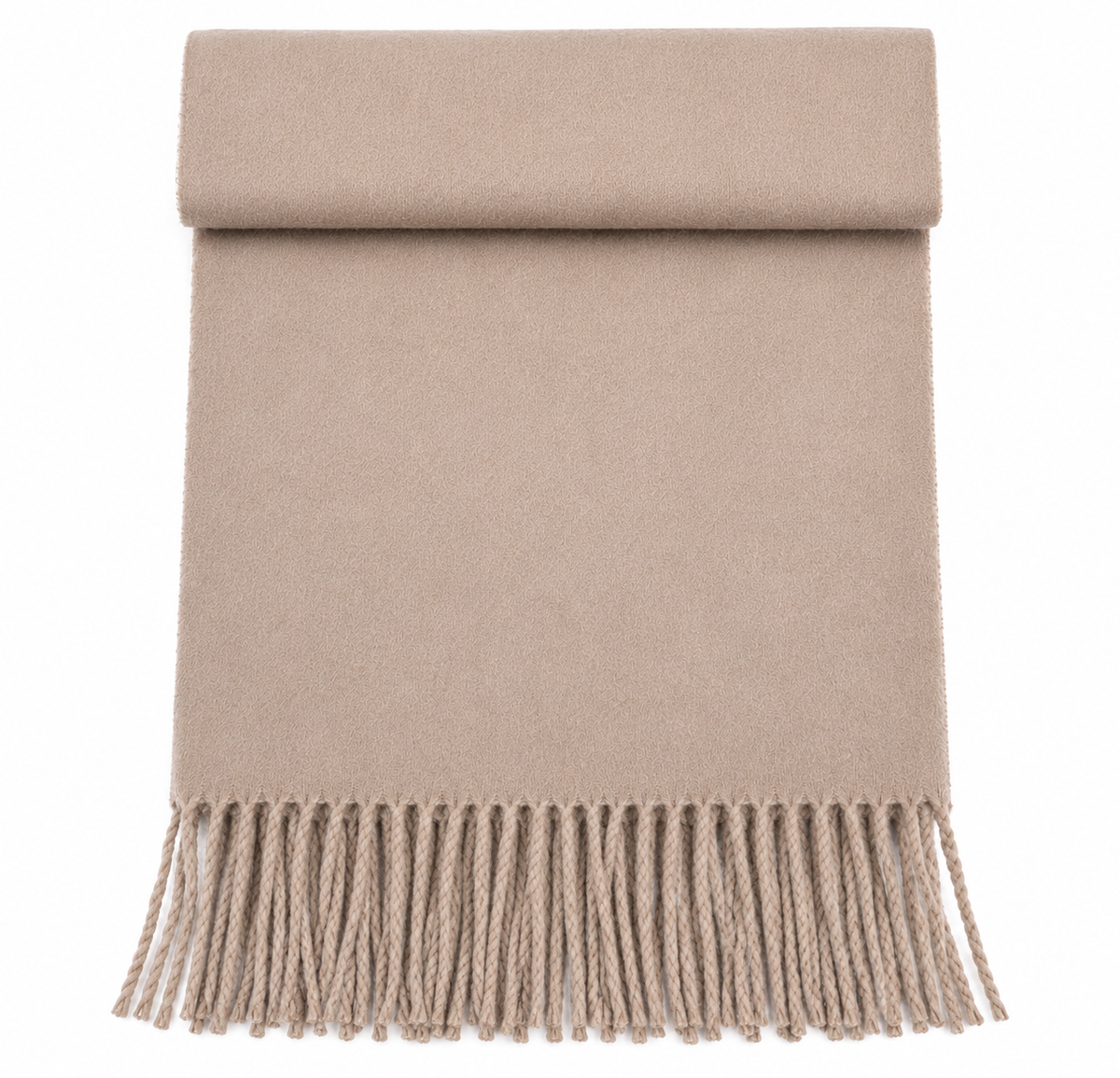 SCIARPA TINTA UNITA CON FRANGE|Colore:Beige