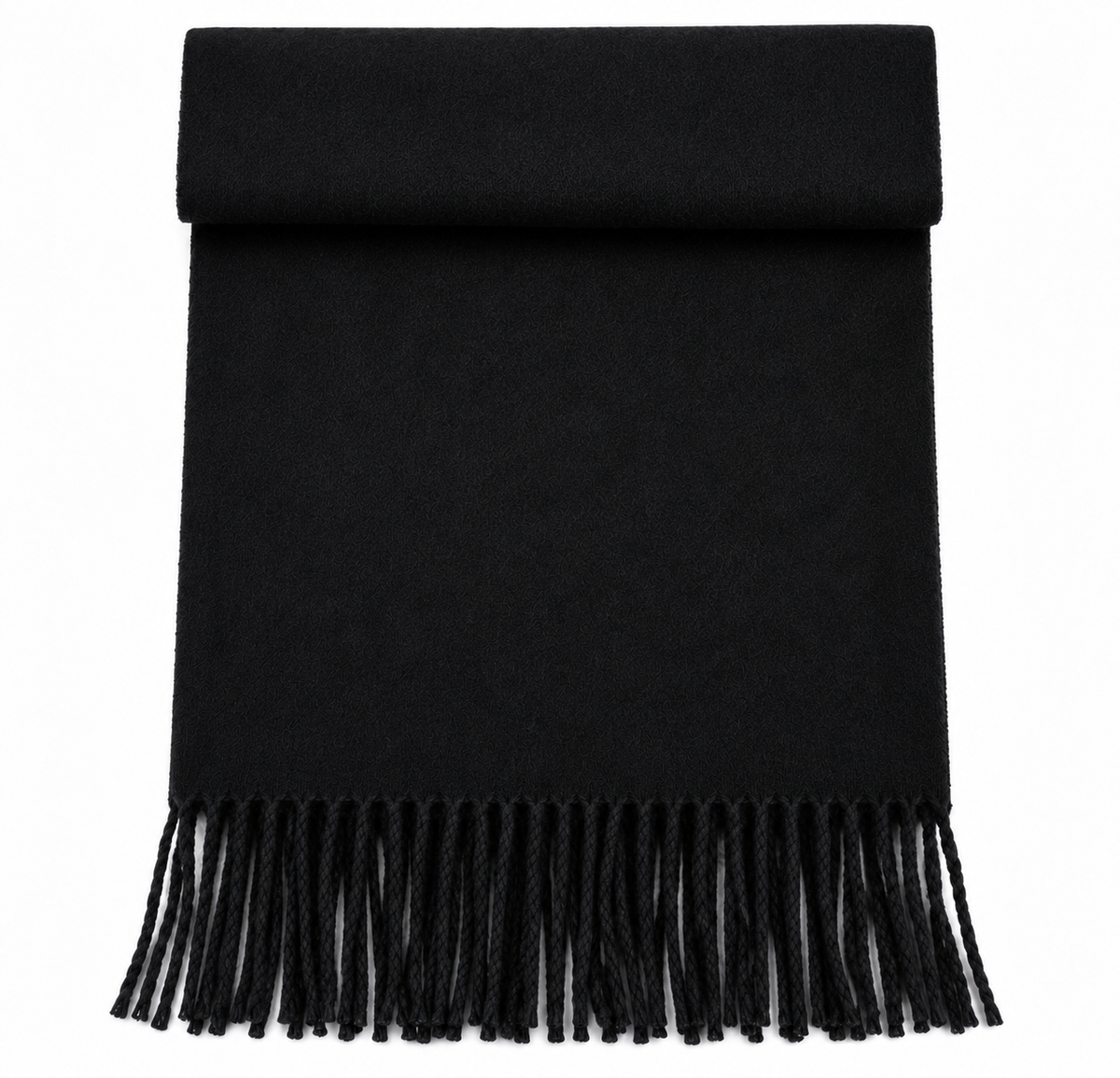 SCIARPA TINTA UNITA CON FRANGE|Colore:Nero