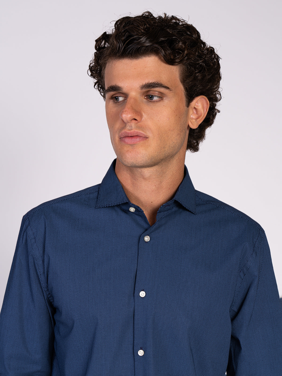 CAMICIA MICROFANTASIA|Colore:Blu