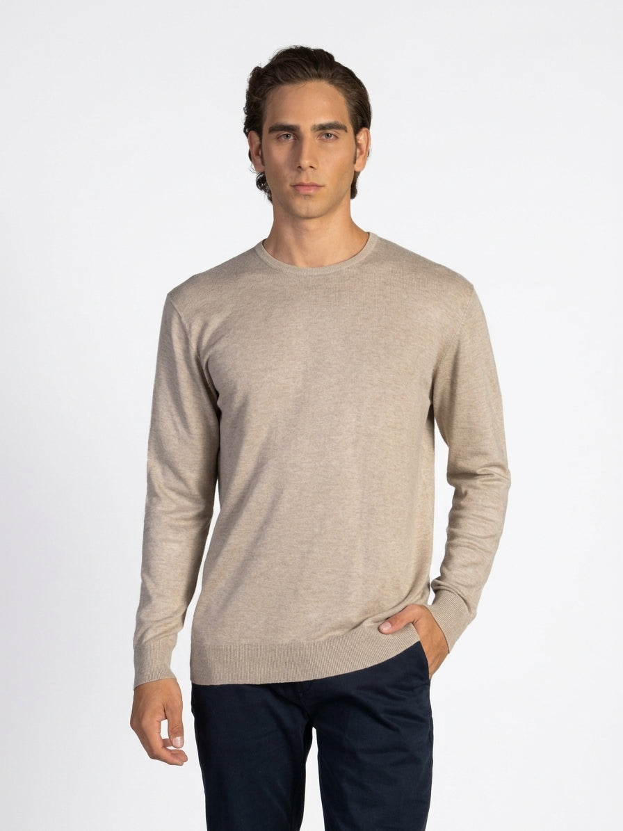 MAGLIA GIROCOLLO RASATA|Colore:Beige