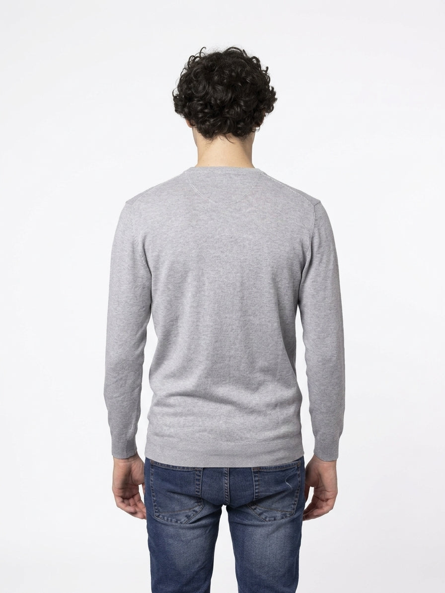 MAGLIA GIROCOLLO RASATA|Colore:Grigio chiaro