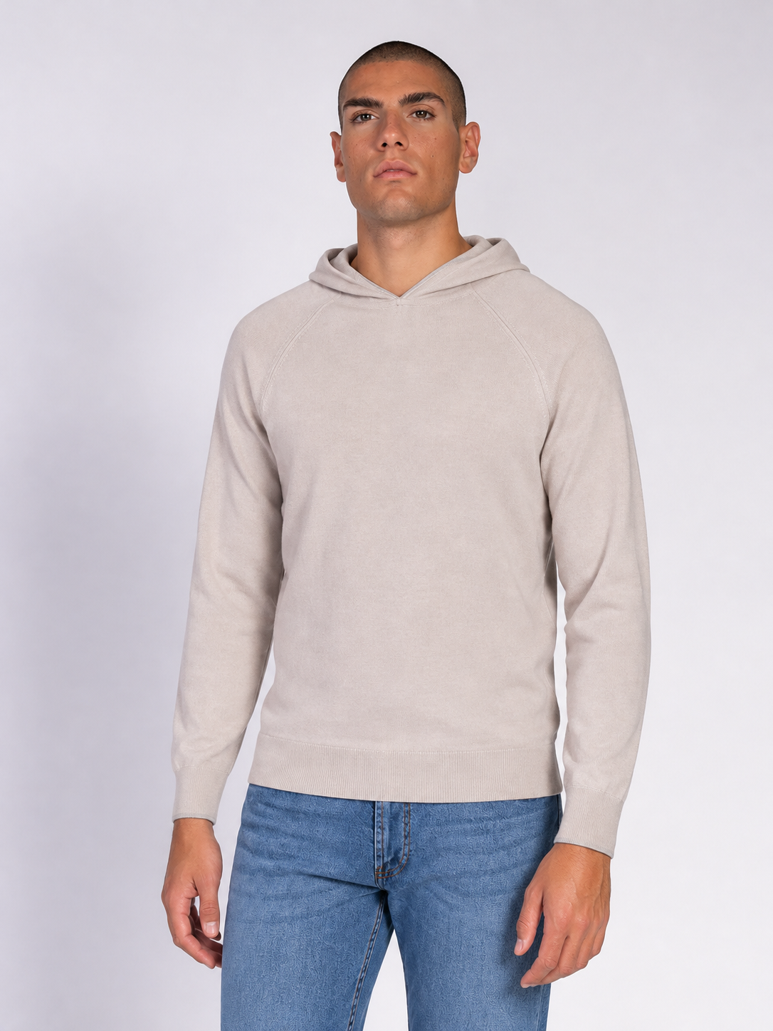 MAGLIA CON CAPPUCCIO|Colore:Burro