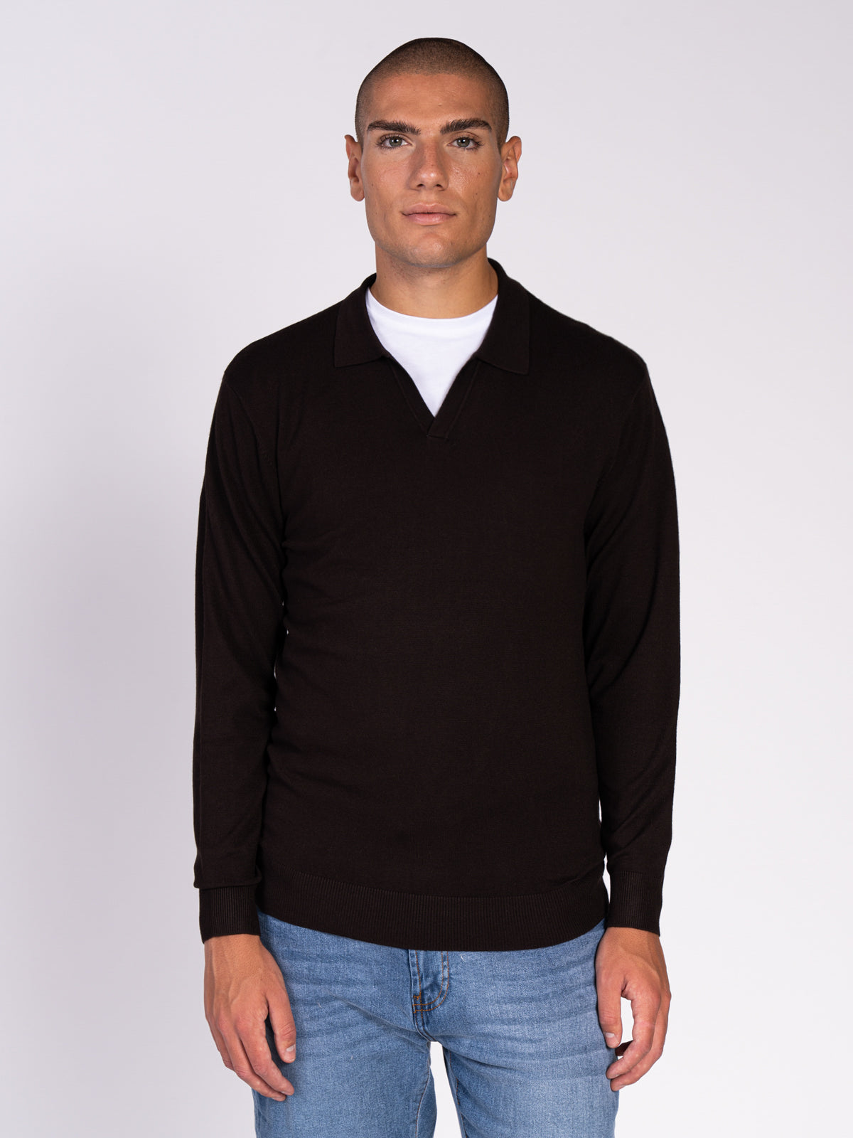 MAGLIA COLLO DERBY|Colore:Caffe'