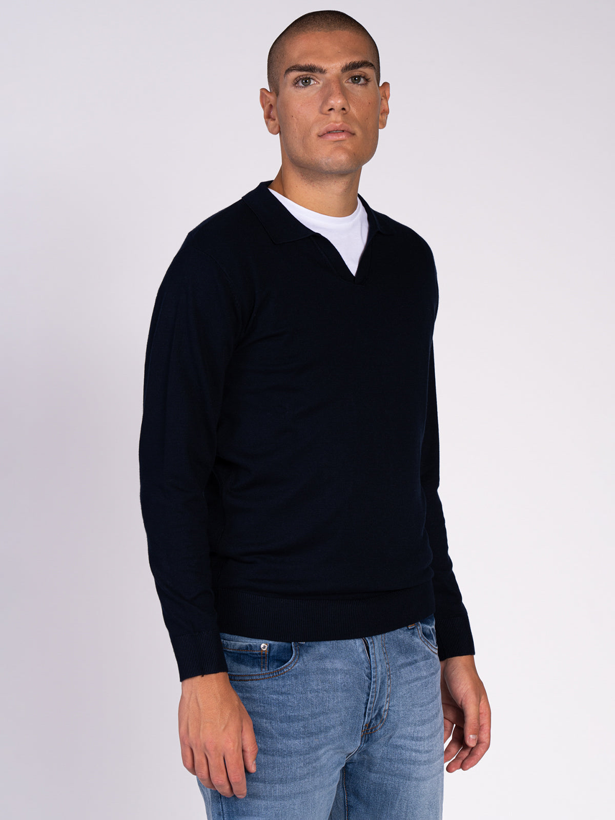 MAGLIA COLLO DERBY|Colore:Blu