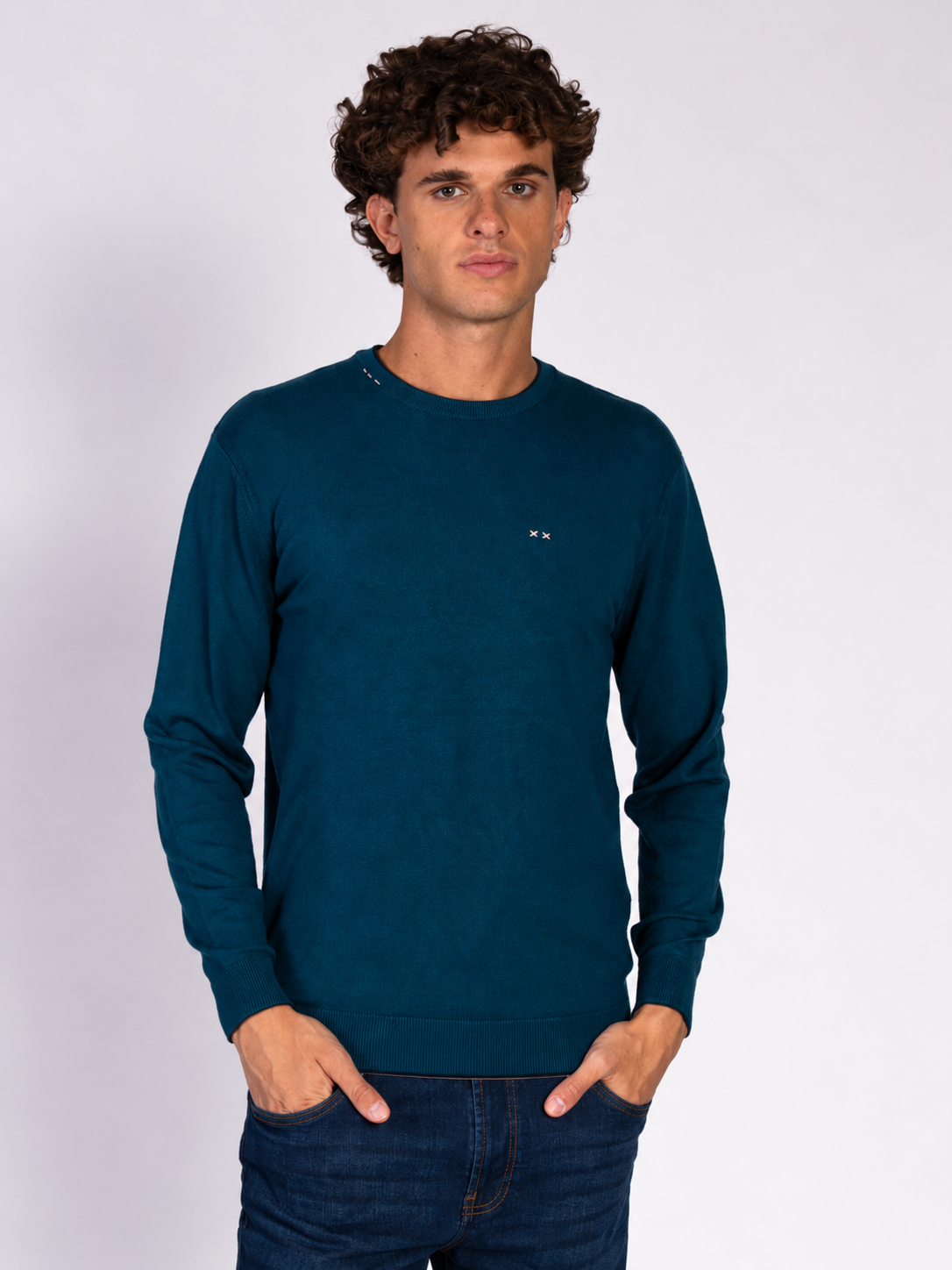 MAGLIA GIROCOLLO|Colore:Petrolio
