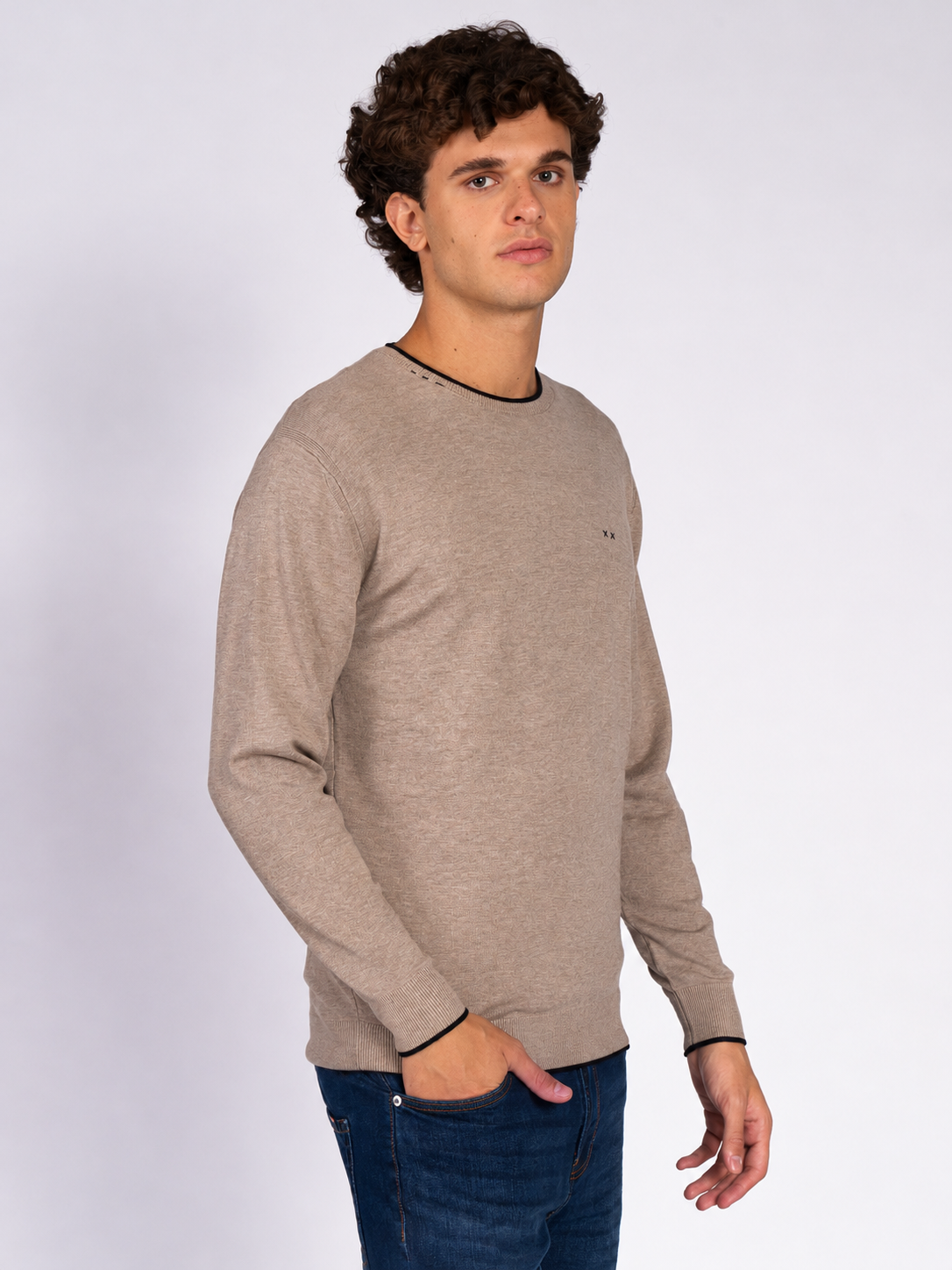 MAGLIA GIROCOLLO|Colore:Beige