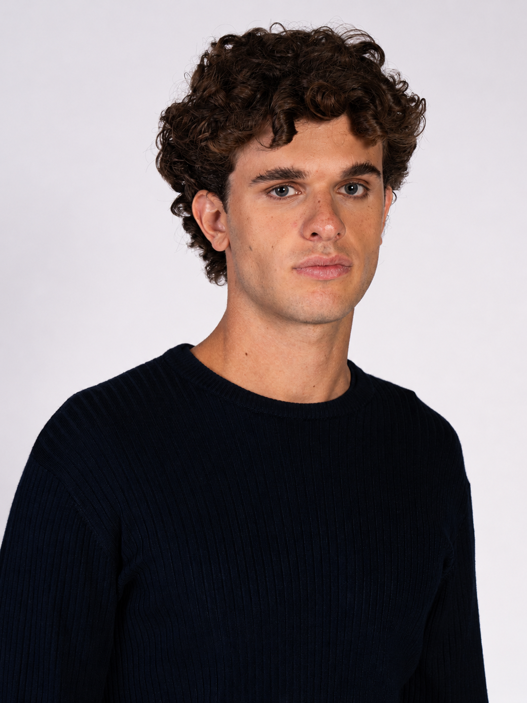 MAGLIA GIROCOLLO A COSTE|Colore:Blu