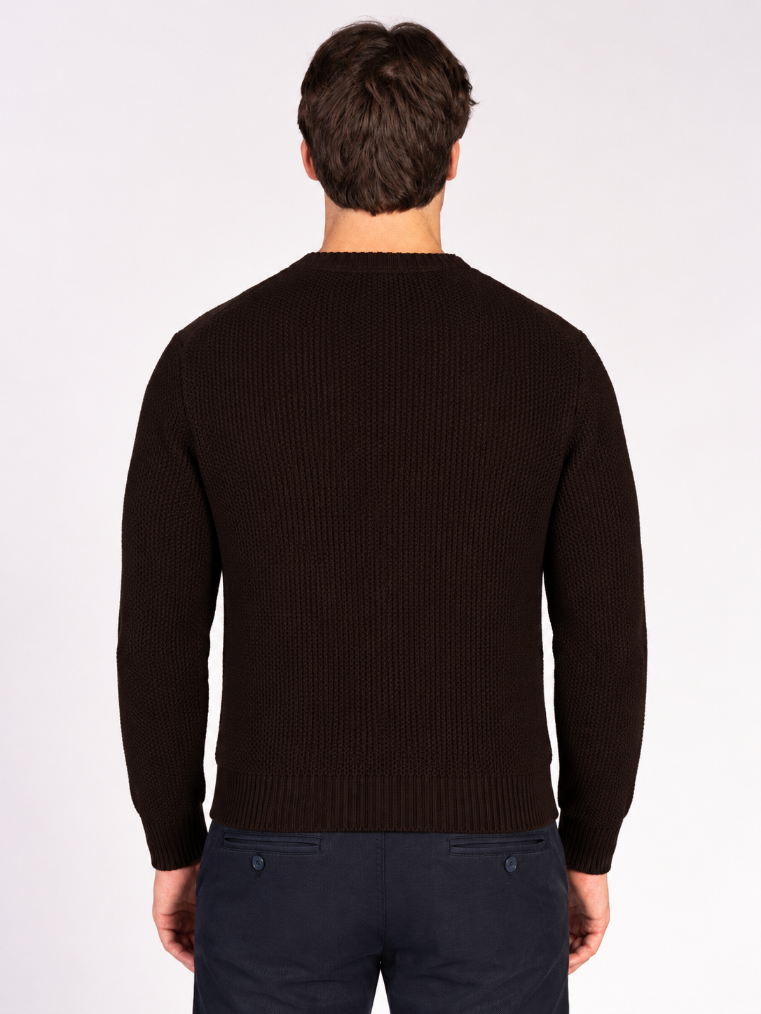 MAGLIA GIROCOLLO JACQUARD|Colore:Caffe'
