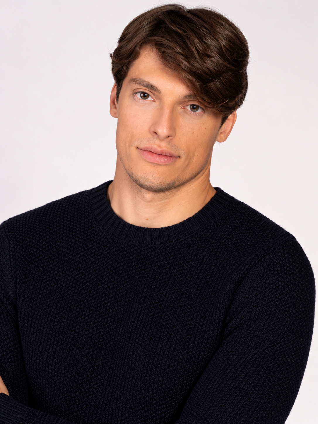 MAGLIA GIROCOLLO JACQUARD|Colore:Blu