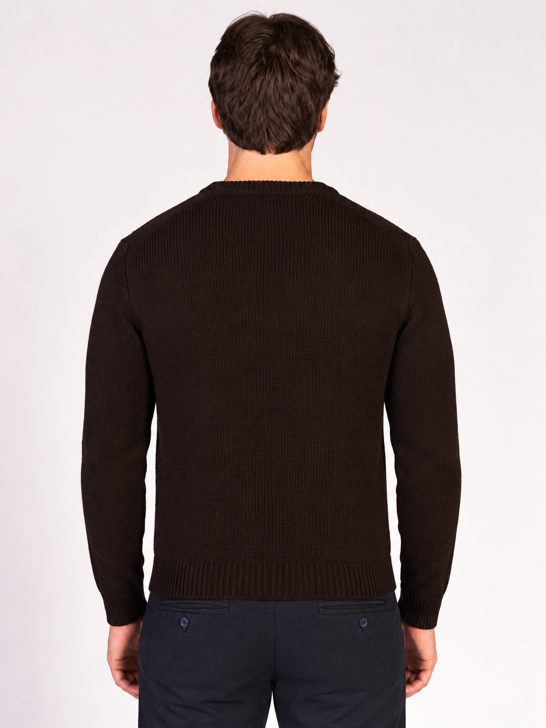 MAGLIA GIROCOLLO JACQUARD|Colore:Caffe'