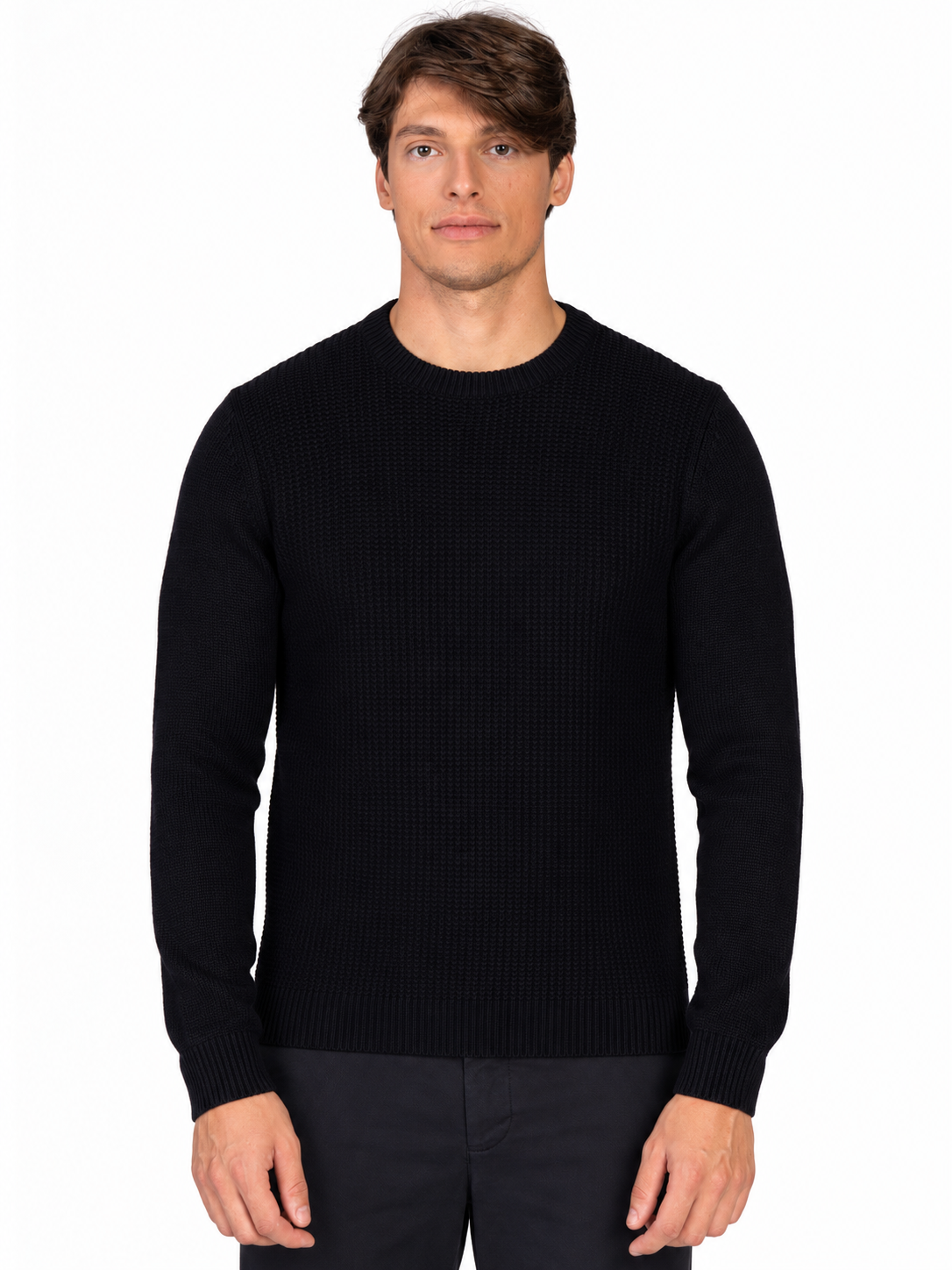 MAGLIA GIROCOLLO JACQUARD|Colore:Blu