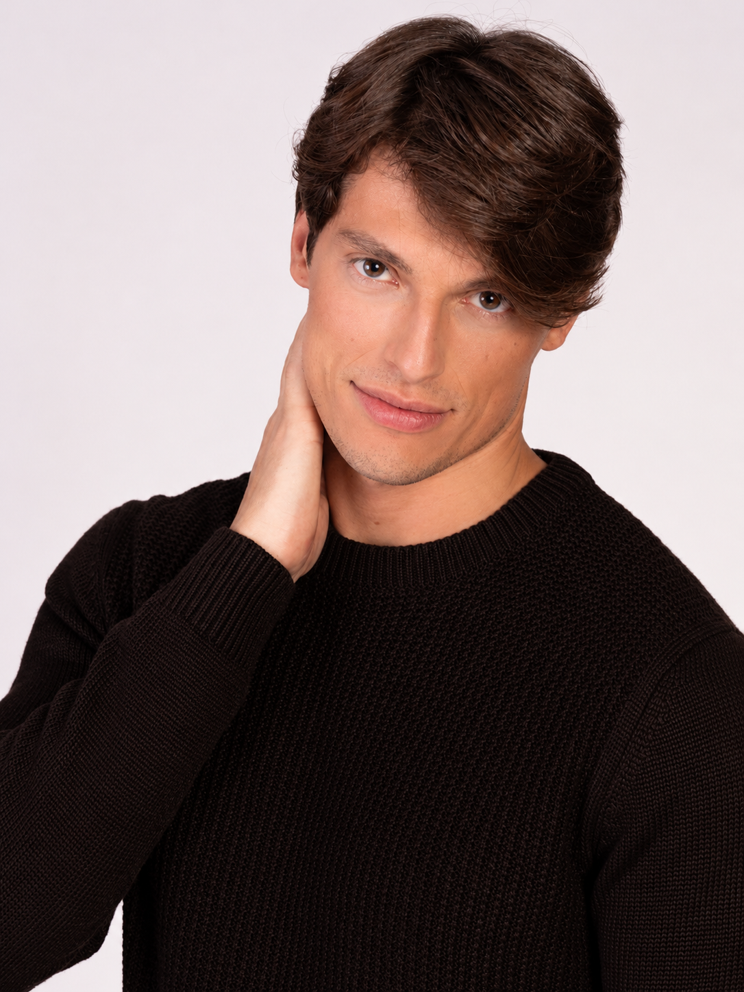 MAGLIA GIROCOLLO JACQUARD|Colore:Caffe'