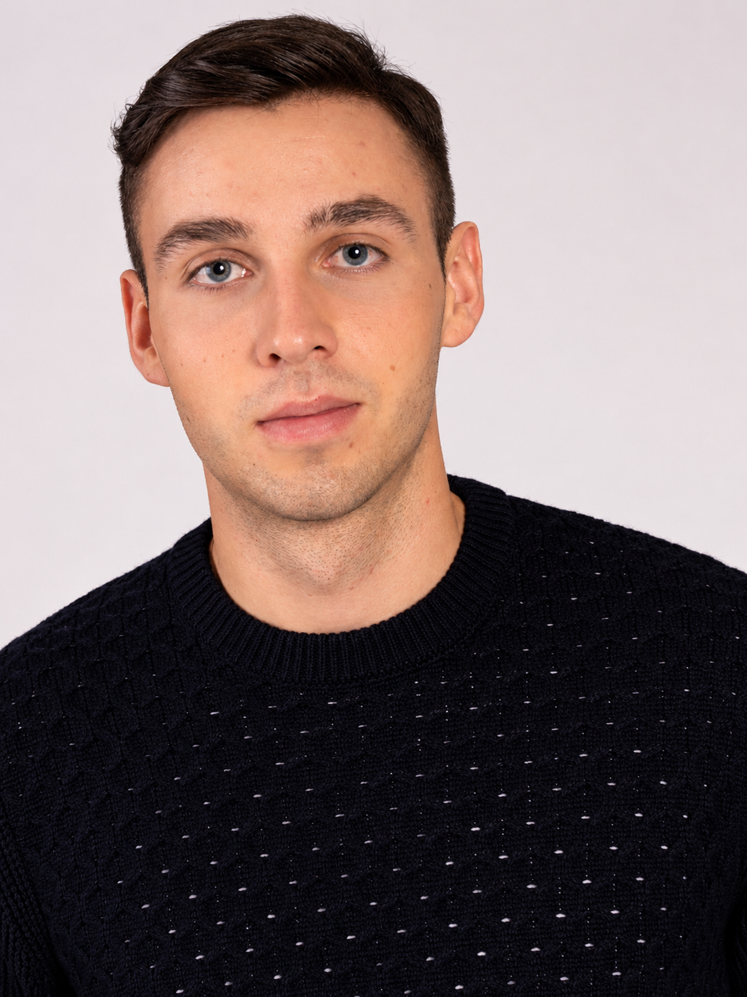 MAGLIA GIROCOLLO CON TRECCIA|Colore:Blu