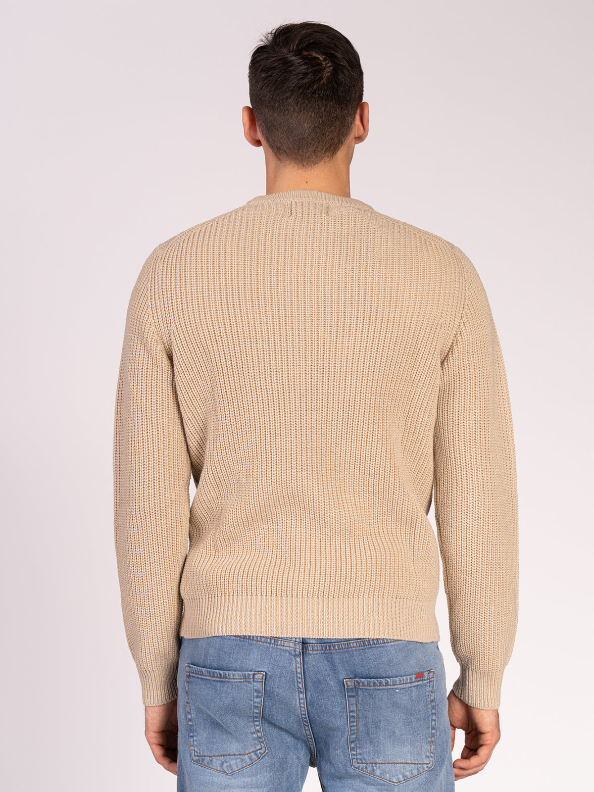 MAGLIA GIROCOLLO CON TRECCIA|Colore:Beige