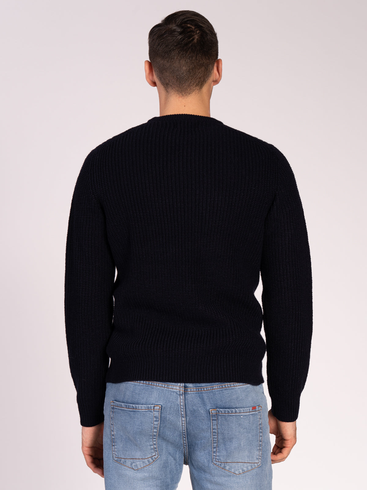 MAGLIA GIROCOLLO CON TRECCIA|Colore:Blu