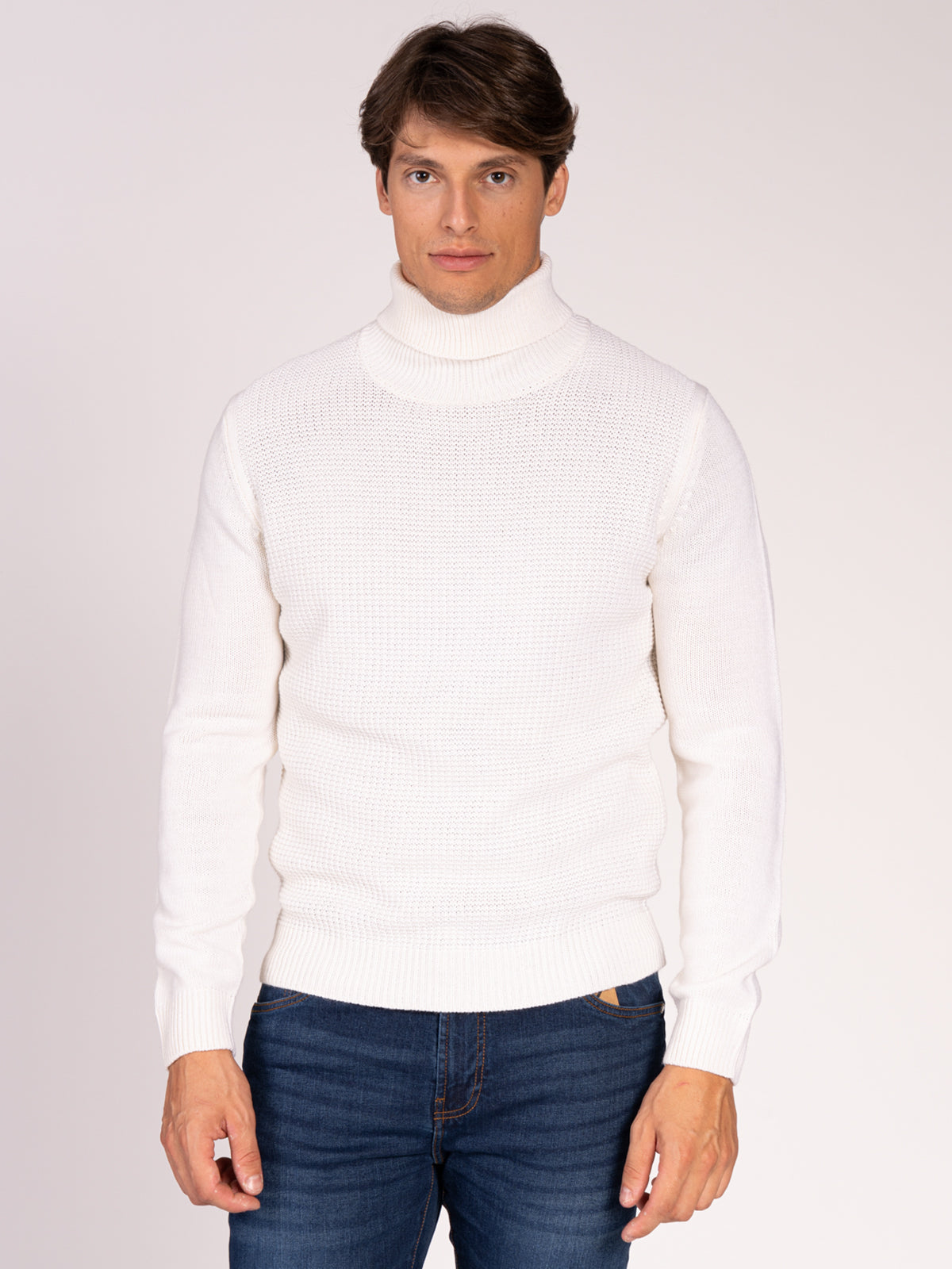 MAGLIA COLLO ALTO|Colore:Panna