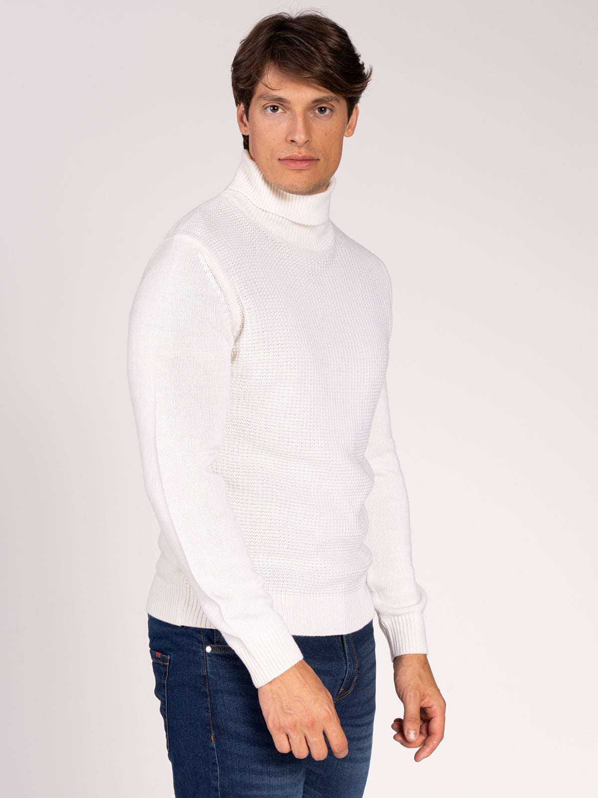 MAGLIA COLLO ALTO|Colore:Panna
