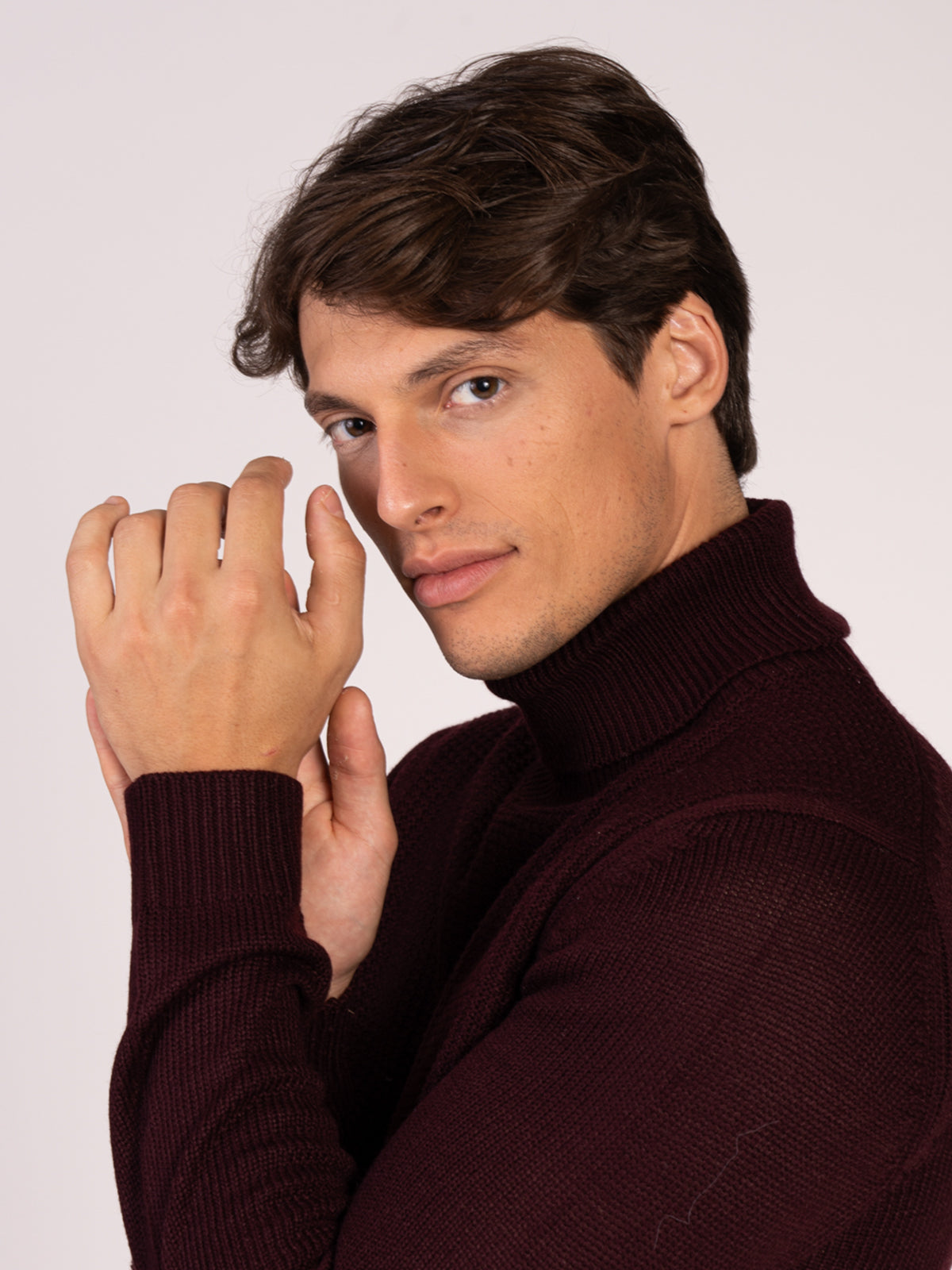 MAGLIA COLLO ALTO|Colore:Bordeaux