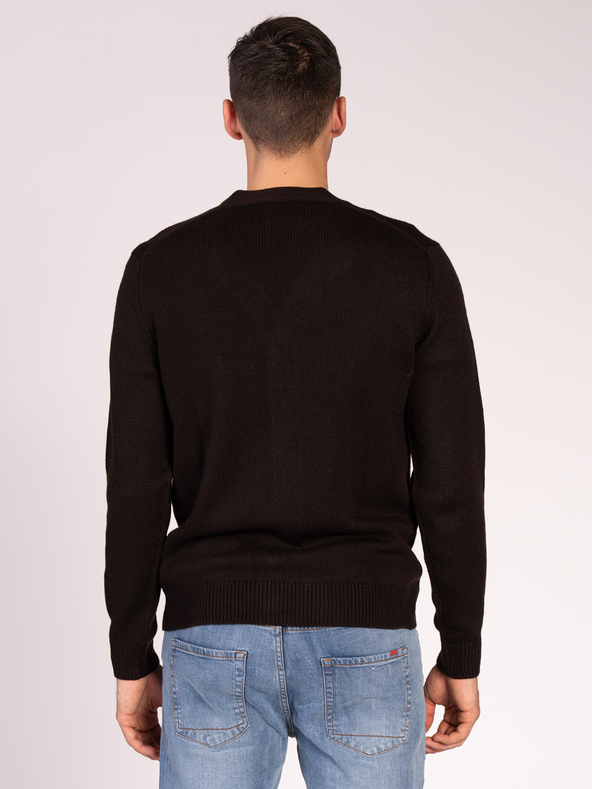 CARDIGAN CON BOTTONI RASATA|Colore:Caffe'