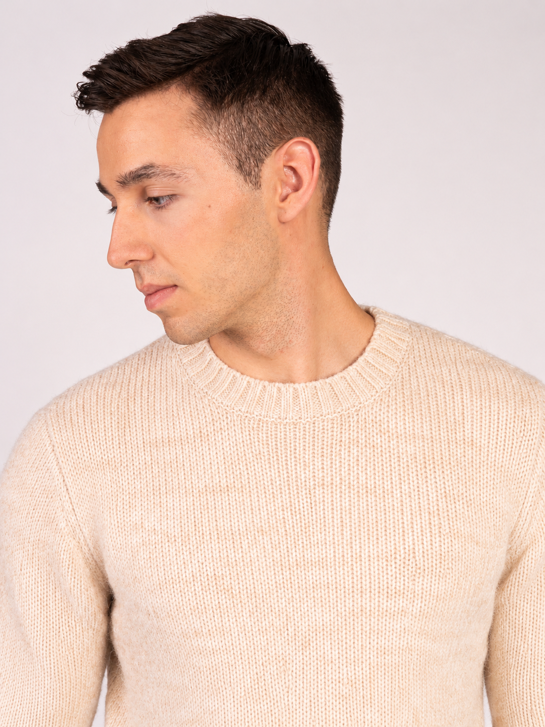 MAGLIA GIROCOLLO MELANGE|Colore:Beige
