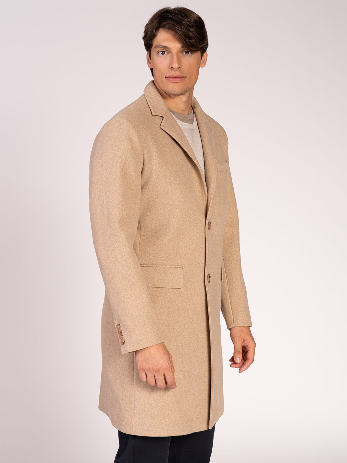 CAPPOTTO MONOPETTO|Colore:Beige