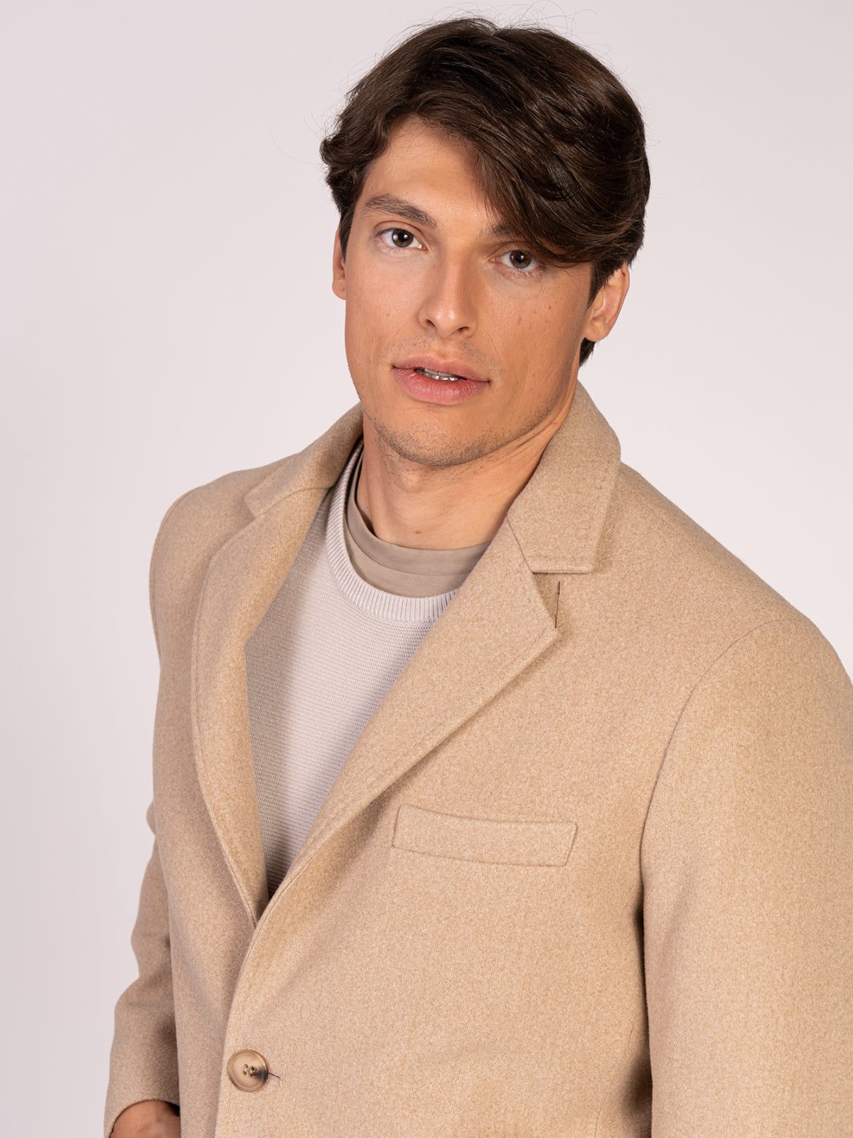 CAPPOTTO MONOPETTO|Colore:Beige