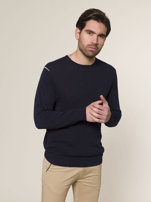 Maglia girocollo|Colore:Blu