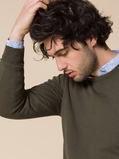 Maglia basic girocollo|Colore:Verde militare